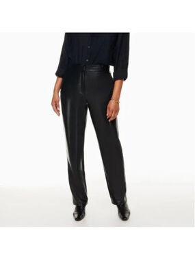 Women's Babaton Command Black Vegan Leather Trousers Size 6